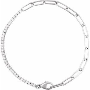 Diamond Paperclip Bracelet