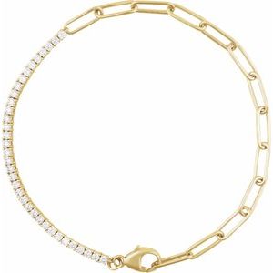 Diamond Paperclip Bracelet