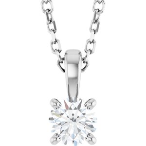Sterling Silver 1/4 CT Lab-Grown Diamond Necklace