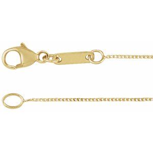 14K Yellow Gold .8mm Diamond-Cut Curb Chain