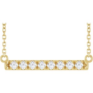 14K Yellow Gold 1/4 CTW Lab-Grown Diamond French-Set Bar Necklace
