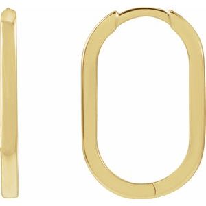 Elongated Oval Hoop Earrings