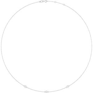 14K White Gold 1/3 CTW Lab-Grown Diamond 3-Station Necklace