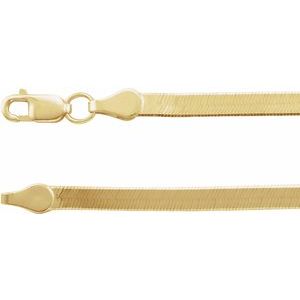 14K Yellow Gold Flexible Herringbone Chain