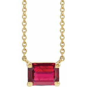 14K Yellow Gold Lab-Grown Gemstone Necklace