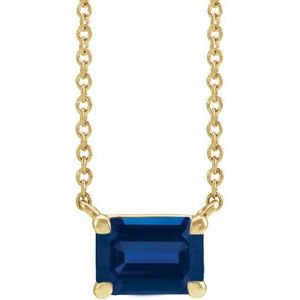 14K Yellow Gold Lab-Grown Gemstone Necklace