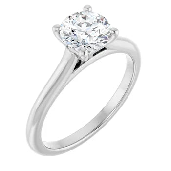 14k White Gold Round Solitaire